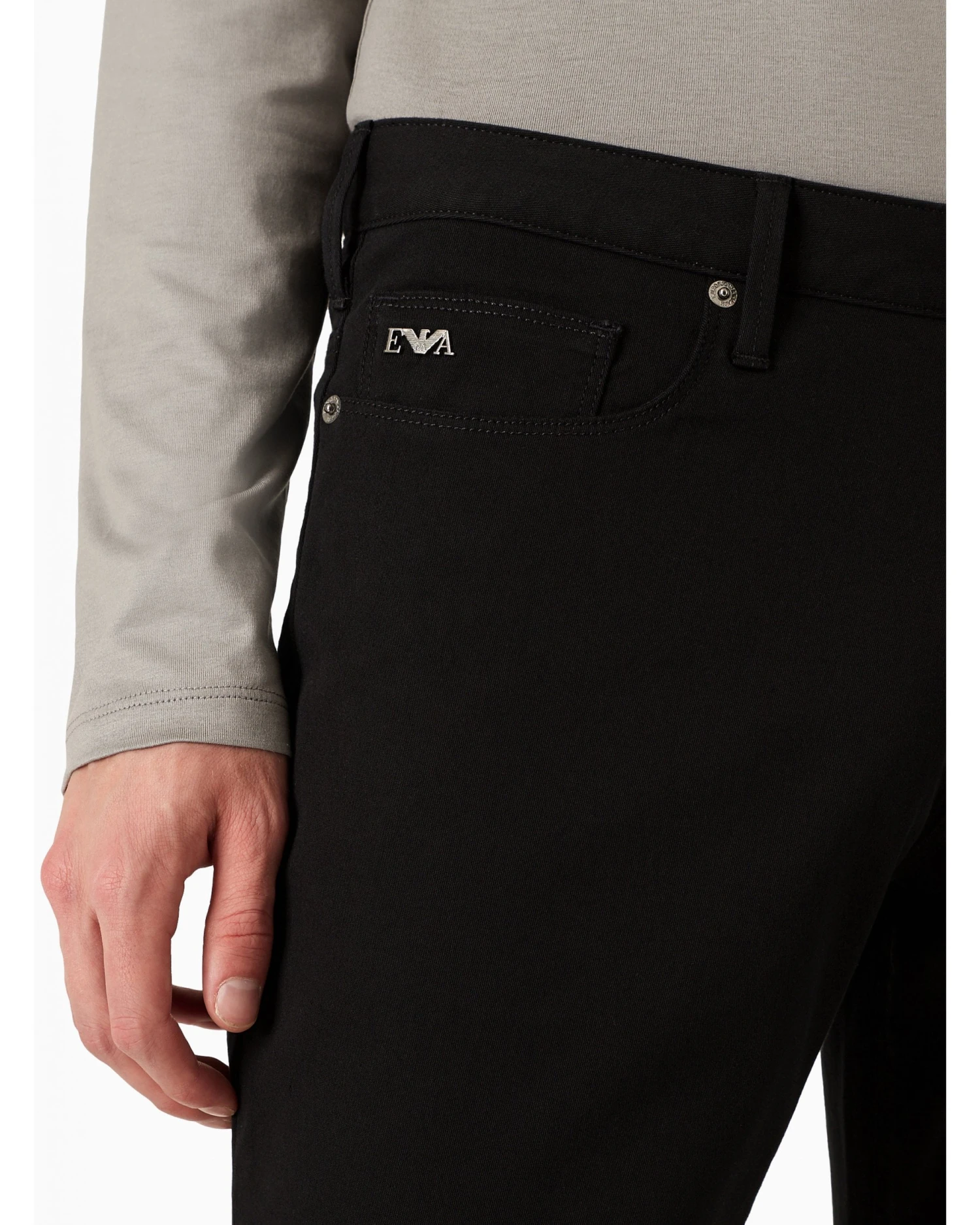 Emporio Armani Emporio Armani Mens J06 Slim Fit Stretch Gabardine Jeans Nero Black 5 Emporio Armani Emporio Armani Mens J06 Slim Fit Stretch Gabardine Jeans Nero Black - Image 3