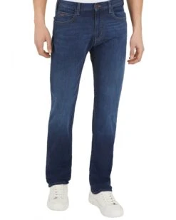 Emporio Armani Mens J45 Regular Fit Mid Whisker Jeans Dark Blue