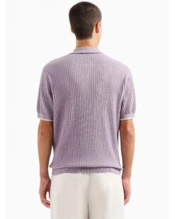 Emporio Armani Mens Knit Patterned Polo Shirt Lilac Purple 8 Emporio Armani Mens Knit Patterned Polo Shirt Lilac Purple -Boszz Clothing Shop emporio armani mens knit patterned polo shirt lilac purple p44593 283747 zoom