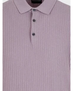 Emporio Armani Mens Knit Patterned Polo Shirt Lilac Purple 9 Emporio Armani Mens Knit Patterned Polo Shirt Lilac Purple -Boszz Clothing Shop emporio armani mens knit patterned polo shirt lilac purple p44593 283750 zoom