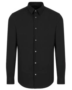 Emporio Armani Mens Poplin Shirt Black