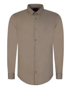 Emporio Armani Mens Poplin Shirt Grey