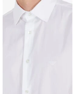 Emporio Armani Mens Poplin Short Sleeve Shirt White -Boszz Clothing Shop emporio armani mens poplin short sleeve shirt white p44595 283765 zoom
