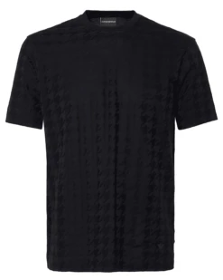 Emporio Armani Mens Verticle Houndstooth T Shirt Navy