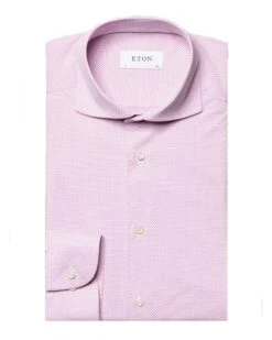 Eton Shirts Mens 4 Way Stretch Shirt Pink