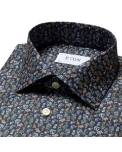 Eton Shirts Mens Dark Blue Slim Fit Fauna Print Signature Twill Shirt -Boszz Clothing Shop eton shirts mens dark blue slim fit fauna print signature twill shirt p39825 214208 zoom