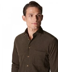 Eton Shirts Mens Dark Green Slim Fit Corduroy Shirt -Boszz Clothing Shop eton shirts mens dark green slim fit corduroy shirt p42178 251259 zoom