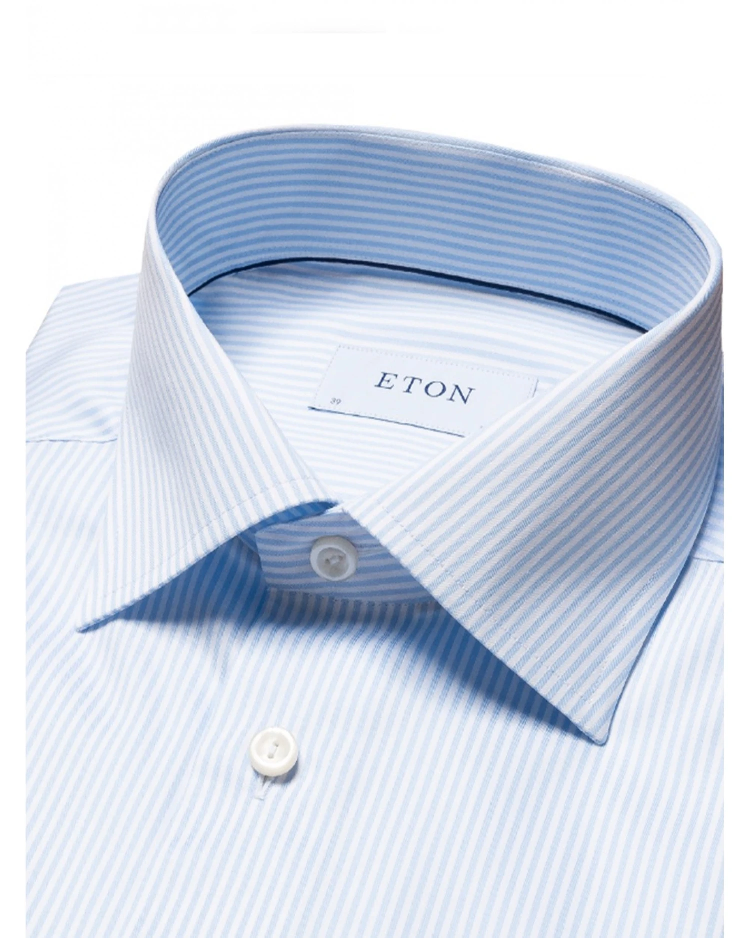 Eton Shirts Mens Fine Striped Twill Shirt Light Blue 5 Eton Shirts Mens Fine Striped Twill Shirt Light Blue - Image 3