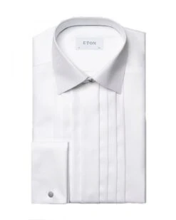 Eton Shirts Mens Front Pleat Dinner Shirt White