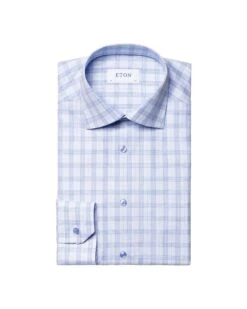 Eton Shirts Mens Light Blue Plaid Cotton Lyocell Blend Shirt -Boszz Clothing Shop eton shirts mens light blue plaid cotton lyocell blend shirt p42603 252962 zoom