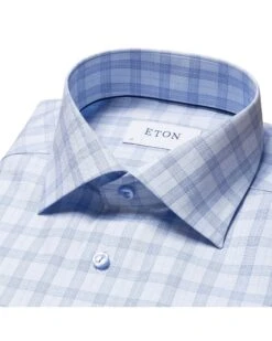 Eton Shirts Mens Light Blue Plaid Cotton Lyocell Blend Shirt -Boszz Clothing Shop eton shirts mens light blue plaid cotton lyocell blend shirt p42603 252967 zoom