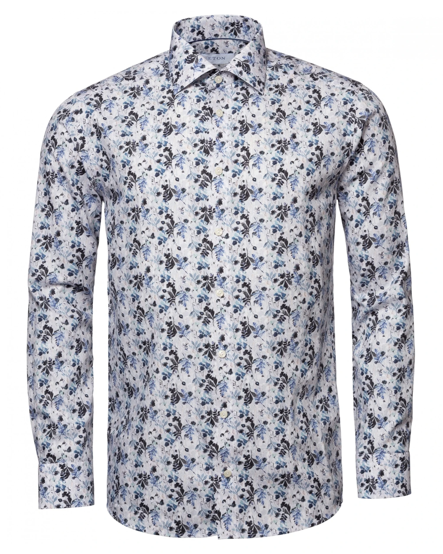 Eton Shirts Mens Light Blue/White Floral Print Shirt 4 Eton Shirts Mens Light Blue/White Floral Print Shirt - Image 2