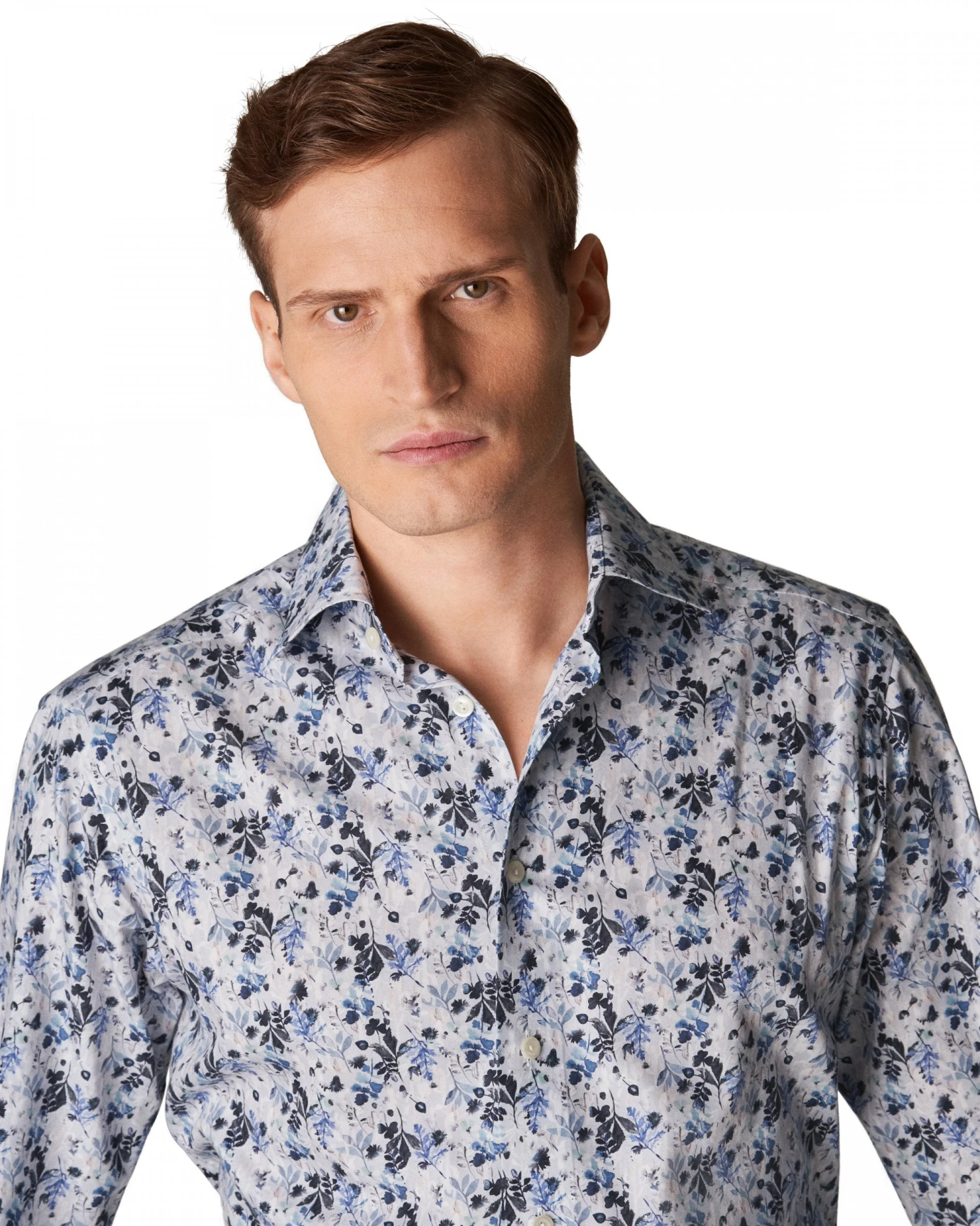 Eton Shirts Mens Light Blue/White Floral Print Shirt 8 Eton Shirts Mens Light Blue/White Floral Print Shirt - Image 6