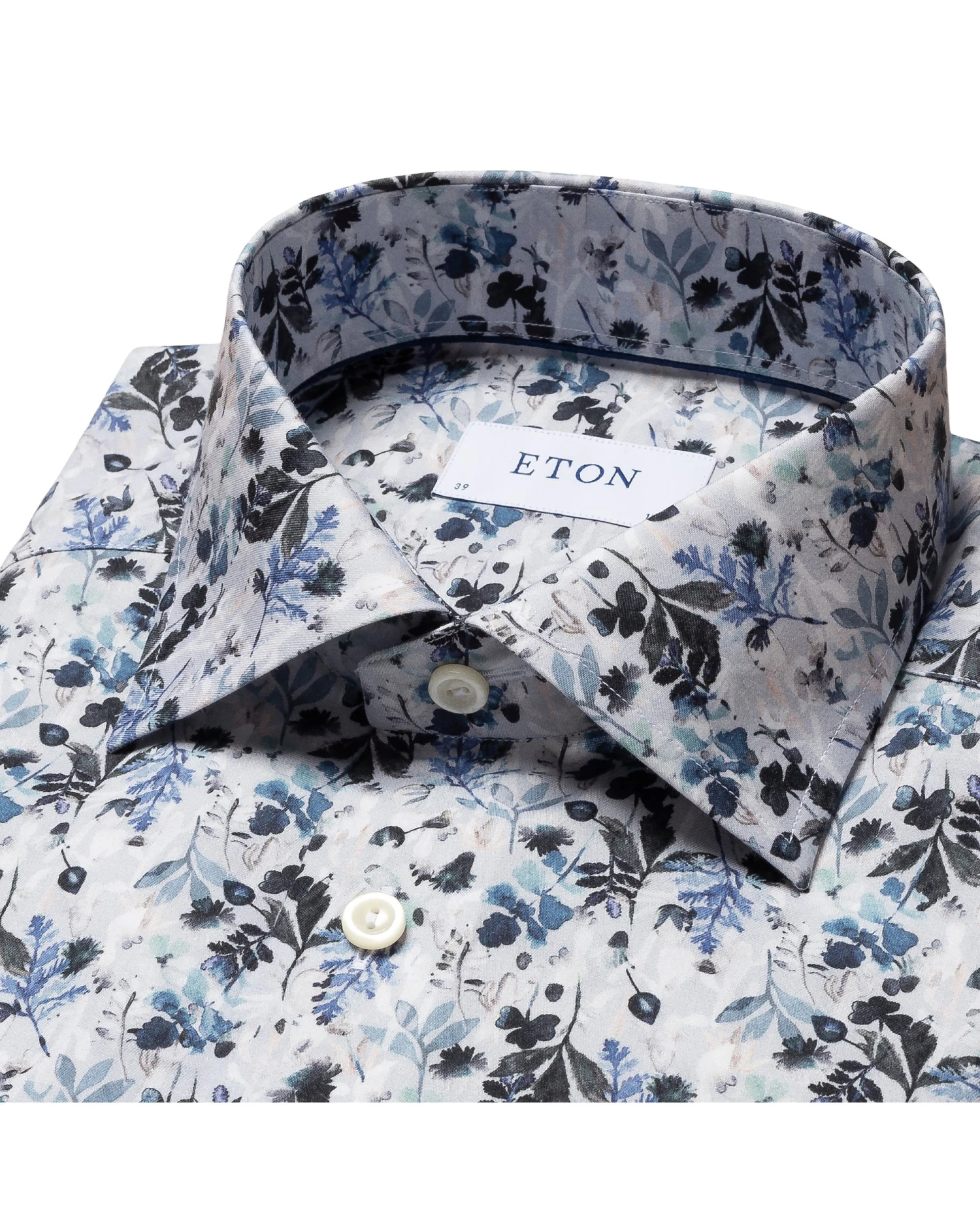 Eton Shirts Mens Light Blue/White Floral Print Shirt 5 Eton Shirts Mens Light Blue/White Floral Print Shirt - Image 3