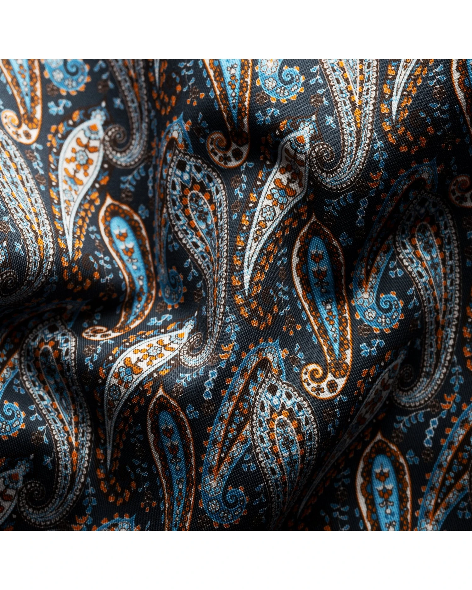 Eton Shirts Mens Navy Blue Slim Fit Paisley Twill Shirt 8 Eton Shirts Mens Navy Blue Slim Fit Paisley Twill Shirt - Image 6