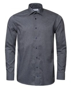 Eton Shirts Mens Navy Signature Twill Slim Fit Micro Headphones Print Shirt