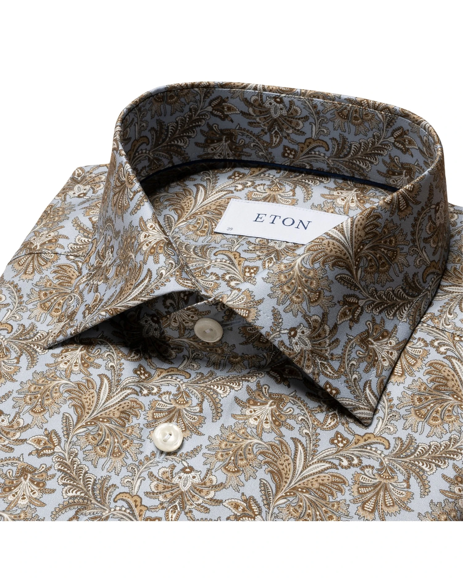 Eton Shirts Mens Paisley Pattern Shirt Brown 5 Eton Shirts Mens Paisley Pattern Shirt Brown - Image 3