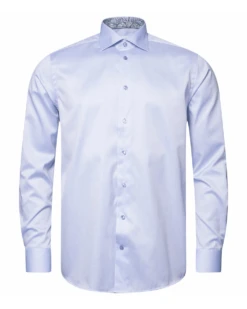 Eton Shirts Mens Paisley Twill Shirt Light Blue