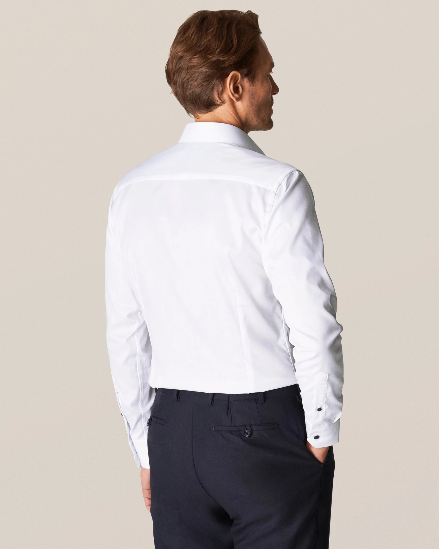 Eton Shirts Mens White Contrast Buttons Signature Twill Shirt 5 Eton Shirts Mens White Contrast Buttons Signature Twill Shirt - Image 3