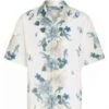 Etro Mens Floral Bowling Shirt White Blue