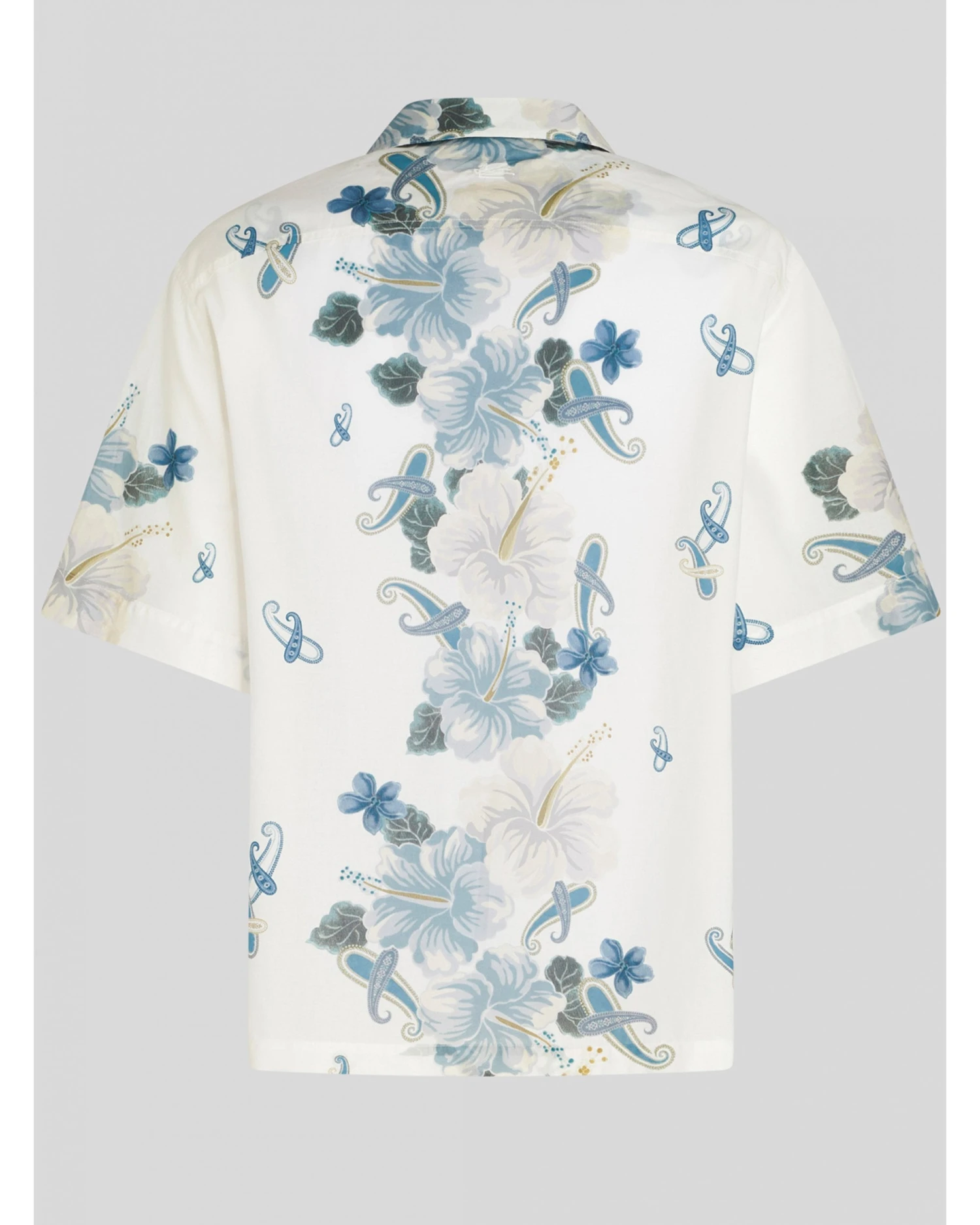 Etro Mens Floral Bowling Shirt White Blue 4 Etro Mens Floral Bowling Shirt White Blue - Image 2