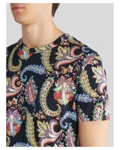 Etro Mens Floral Paisley T Shirt, Navy Blue Tee -Boszz Clothing Shop etro mens floral paisley t shirt navy blue tee p43002 264139 image