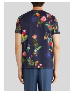 Etro Mens Floral Print T Shirt, Navy Blue Tee -Boszz Clothing Shop etro mens floral print t shirt navy blue tee p43000 264087 image