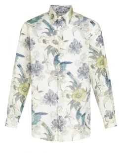 Etro Mens Flower & Bird Shirt White