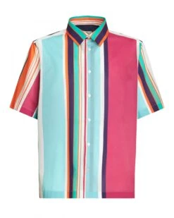 Etro Mens Multicoloured Comfort Fit Striped Shirt