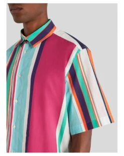 Etro Mens Multicoloured Comfort Fit Striped Shirt -Boszz Clothing Shop etro mens multicoloured comfort fit striped shirt p43010 264263 image