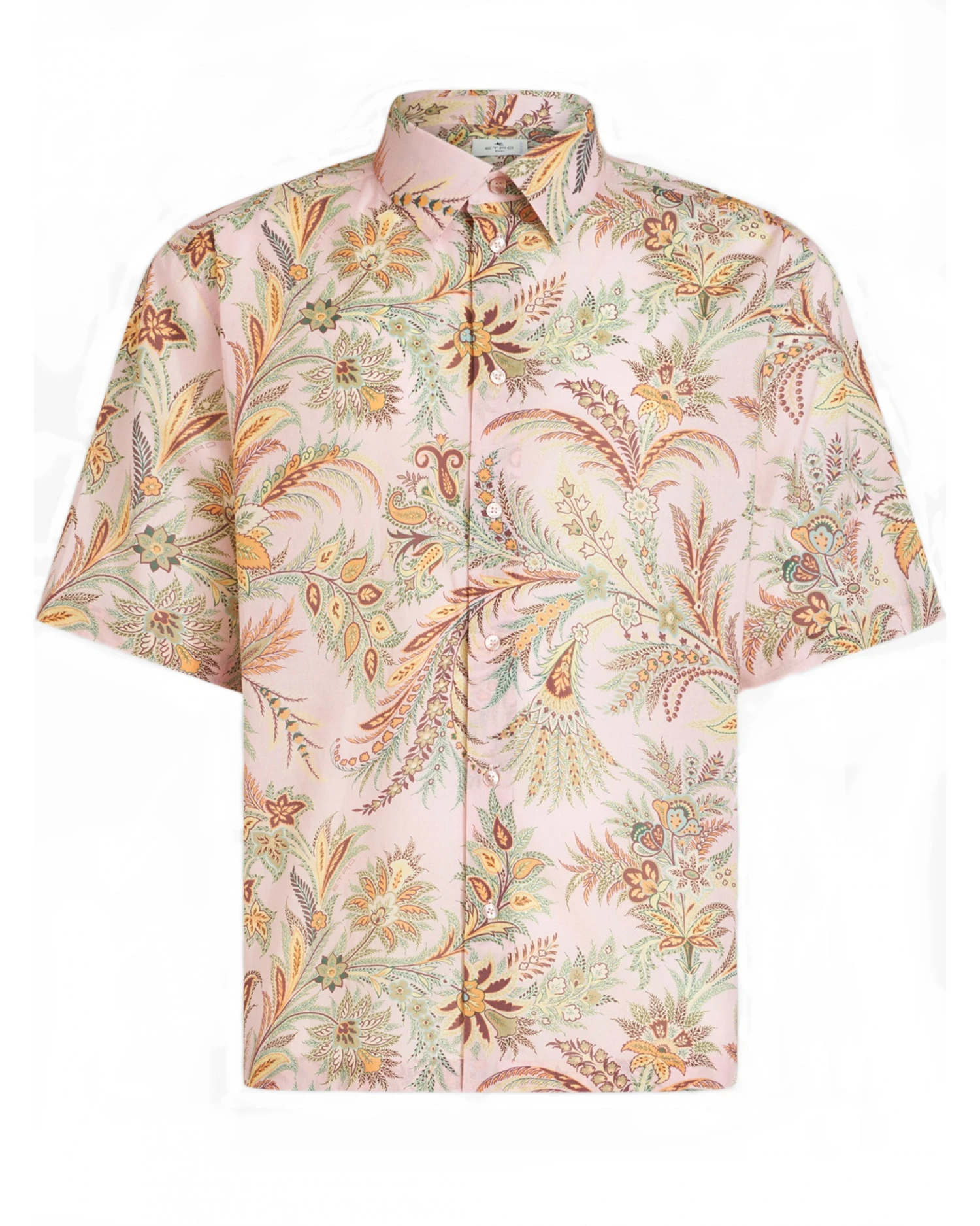 Etro Mens Paisley Leaf Shirt Pink 3 Etro Mens Paisley Leaf Shirt Pink