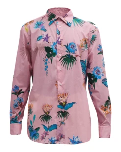 Etro Mens Tropical Flower Shirt Rosa