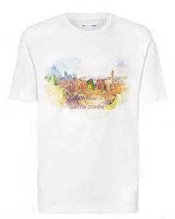 Jacob Cohen Mens Grand Tour Sicily T-Shirt Pale Pink