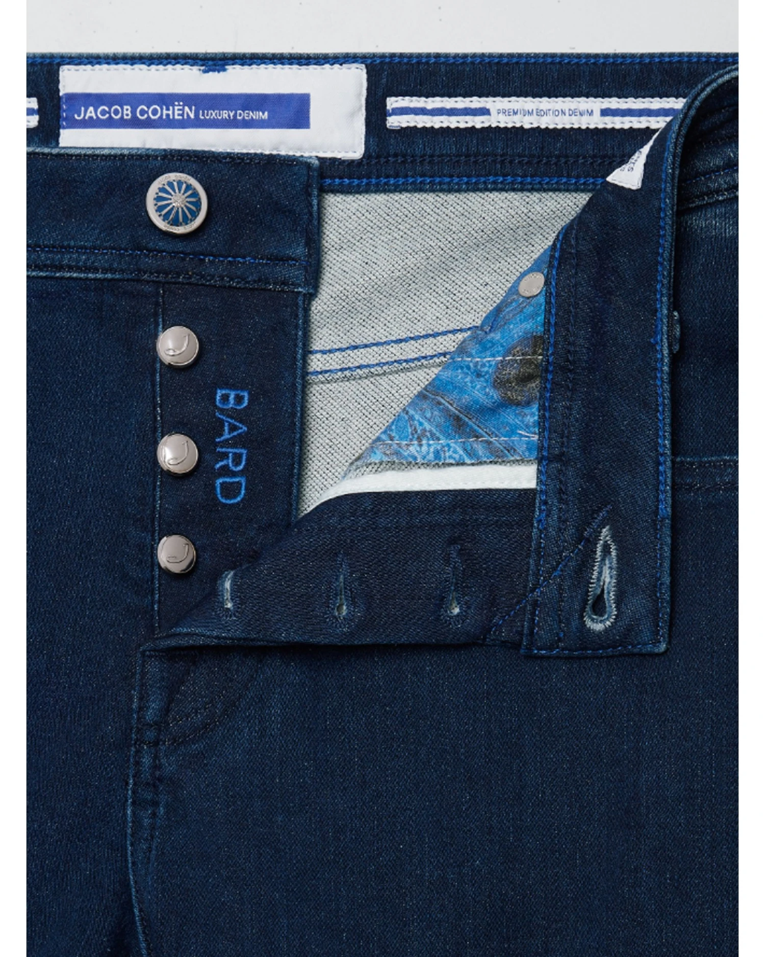 Jacob Cohen Mens Mosaic Patch Bard Jeans Blue Wash 5 Jacob Cohen Mens Mosaic Patch Bard Jeans Blue Wash - Image 3