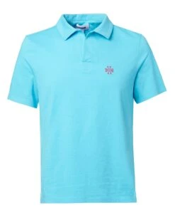 Jacob Cohen Mens Turquoise Blue Skipper Collar Polo Shirt