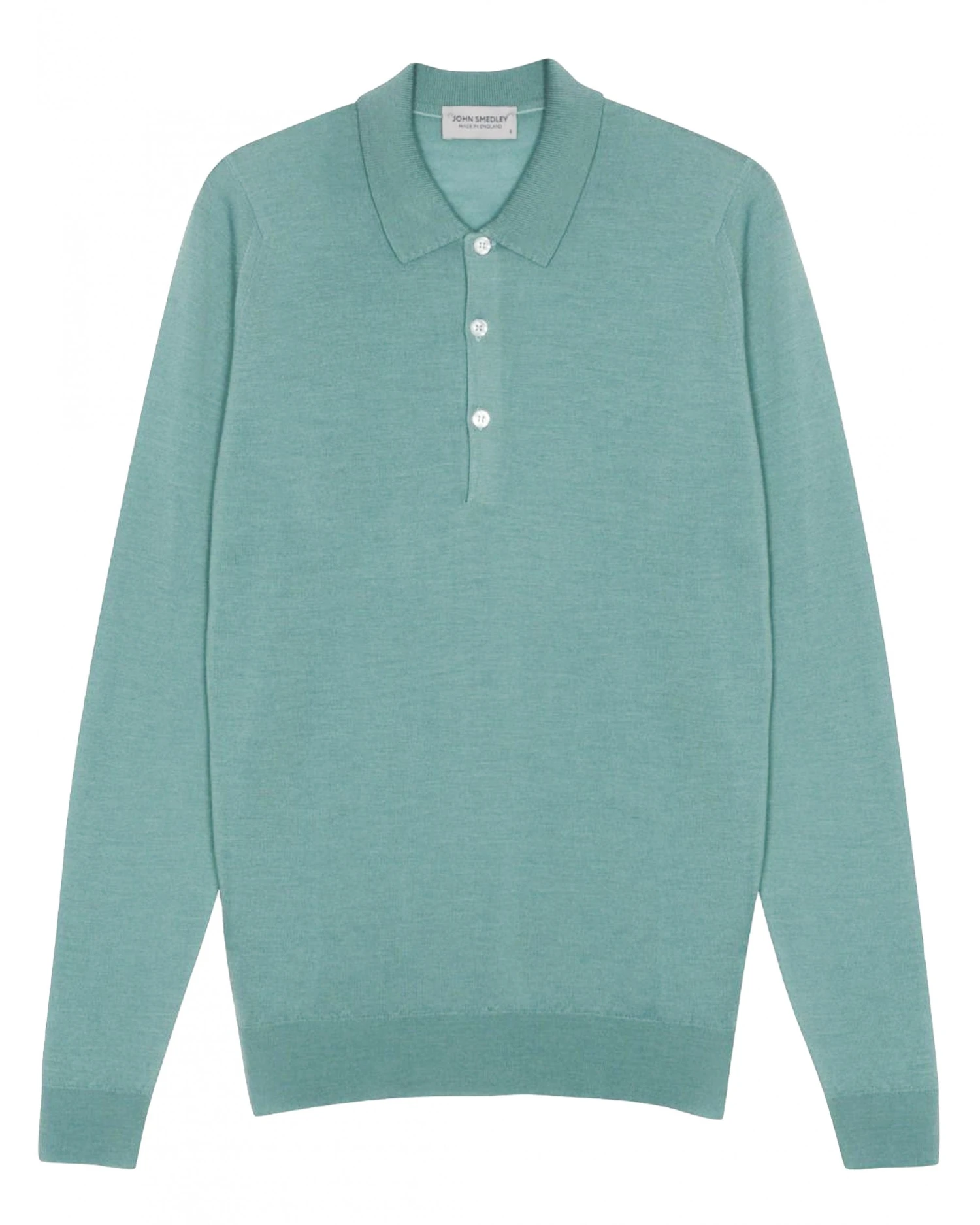 John Smedley Mens Belper Sea Mist Extra Fine Merino Wool Polo Shirt 3 John Smedley Mens Belper Sea Mist Extra Fine Merino Wool Polo Shirt