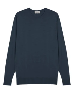 John Smedley Mens Lundy Jumper Smoke Blue
