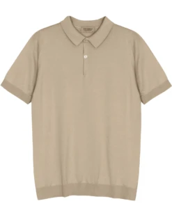 John Smedley Mens Rhodes Cotton Polo Shirt Almond