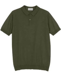 John Smedley Mens Rhodes Cotton Polo Shirt Palm