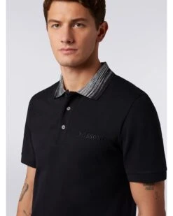 Missoni Mens Space Collar Polo Shirt Black -Boszz Clothing Shop missoni mens space collar polo shirt black p43709 277772 zoom