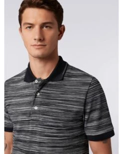 Missoni Mens Space Dye Polo Shirt Black White -Boszz Clothing Shop missoni mens space dye polo shirt black white p43707 277748 zoom
