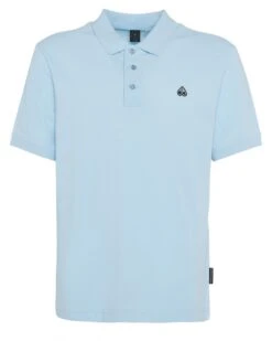Moose Knuckles Mens Pique Polo Shirt Sky Blue