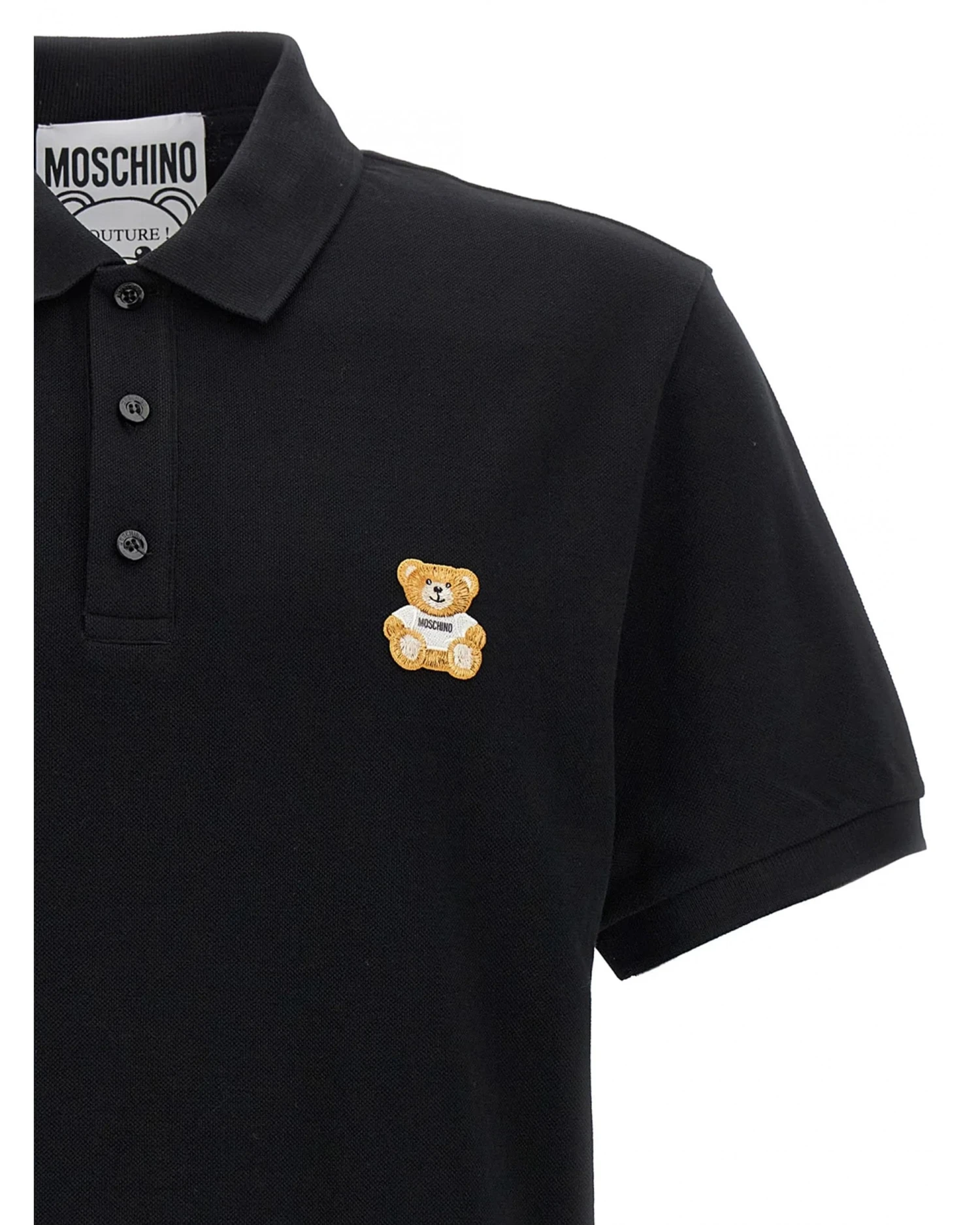 MOSCHINO Mens Teddy Polo Shirt Black 5 MOSCHINO Mens Teddy Polo Shirt Black - Image 3