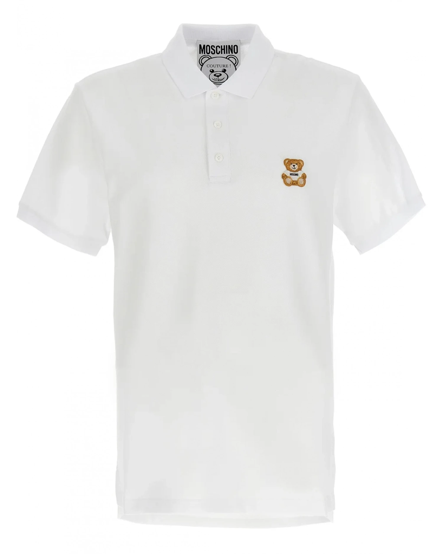MOSCHINO Mens Teddy Polo Shirt White 3 MOSCHINO Mens Teddy Polo Shirt White
