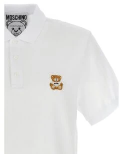 MOSCHINO Mens Teddy Polo Shirt White 7 MOSCHINO Mens Teddy Polo Shirt White -Boszz Clothing Shop moschino mens teddy polo shirt white p44413 282672 zoom
