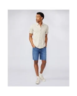 Paige Jeans Mens Brayden Vanilla Buff Short Sleeved Shirt -Boszz Clothing Shop paige jeans mens brayden vanilla buff short sleeved shirt p40918 240711 image