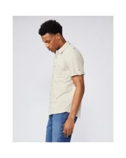 Paige Jeans Mens Brayden Vanilla Buff Short Sleeved Shirt -Boszz Clothing Shop paige jeans mens brayden vanilla buff short sleeved shirt p40918 240715 image