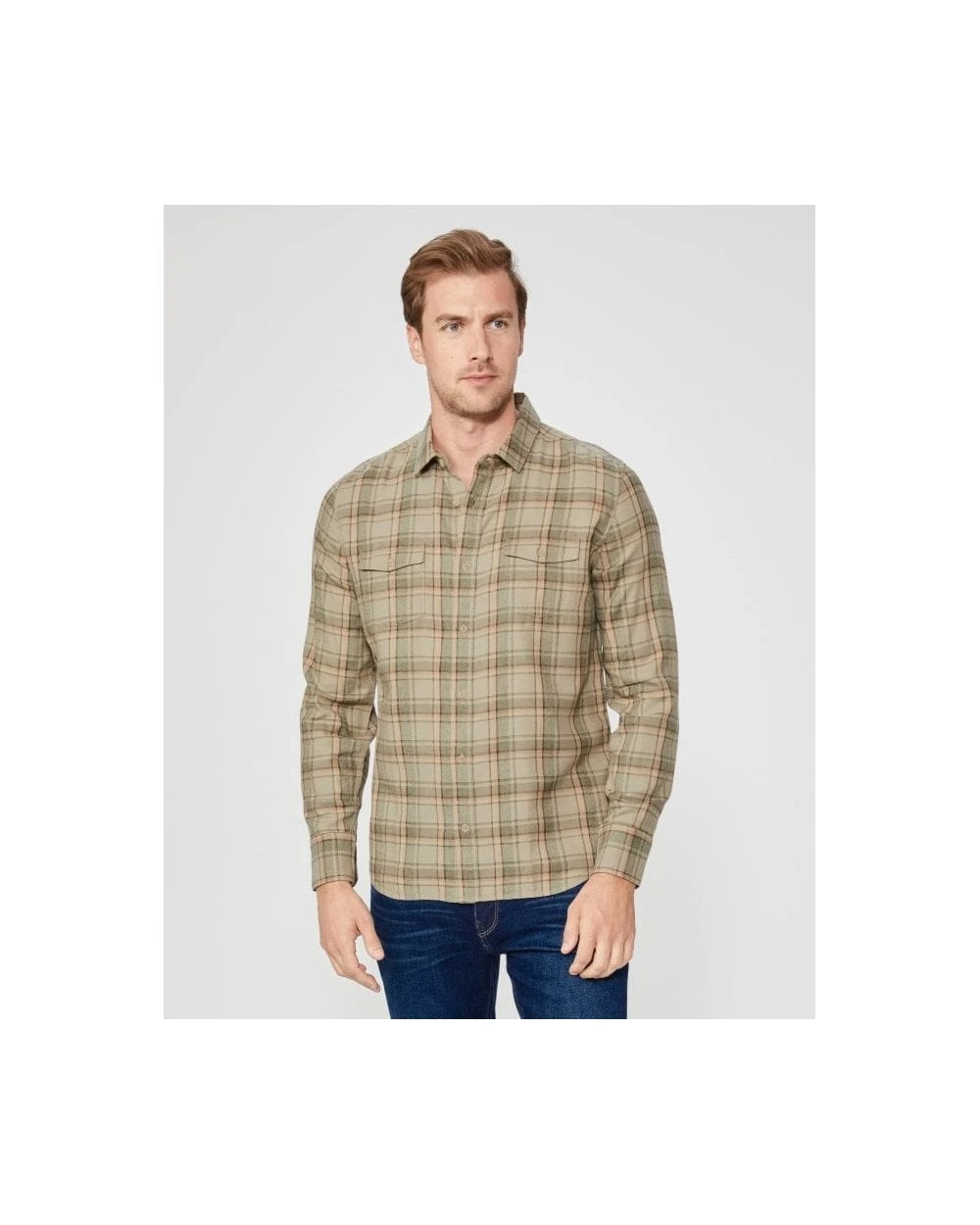 Paige Jeans Mens Everett Plaid Flannel Shirt French Haze 3 Paige Jeans Mens Everett Plaid Flannel Shirt French Haze