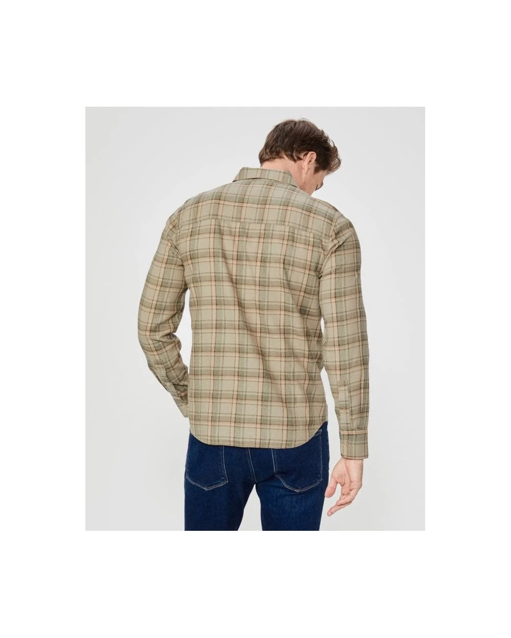 Paige Jeans Mens Everett Plaid Flannel Shirt French Haze 4 Paige Jeans Mens Everett Plaid Flannel Shirt French Haze - Image 2