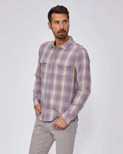 Paige Jeans Mens Everett Toasted Vanilla Plaid Flannel Shirt -Boszz Clothing Shop paige jeans mens everett toasted vanilla plaid flannel shirt p40920 231061 image